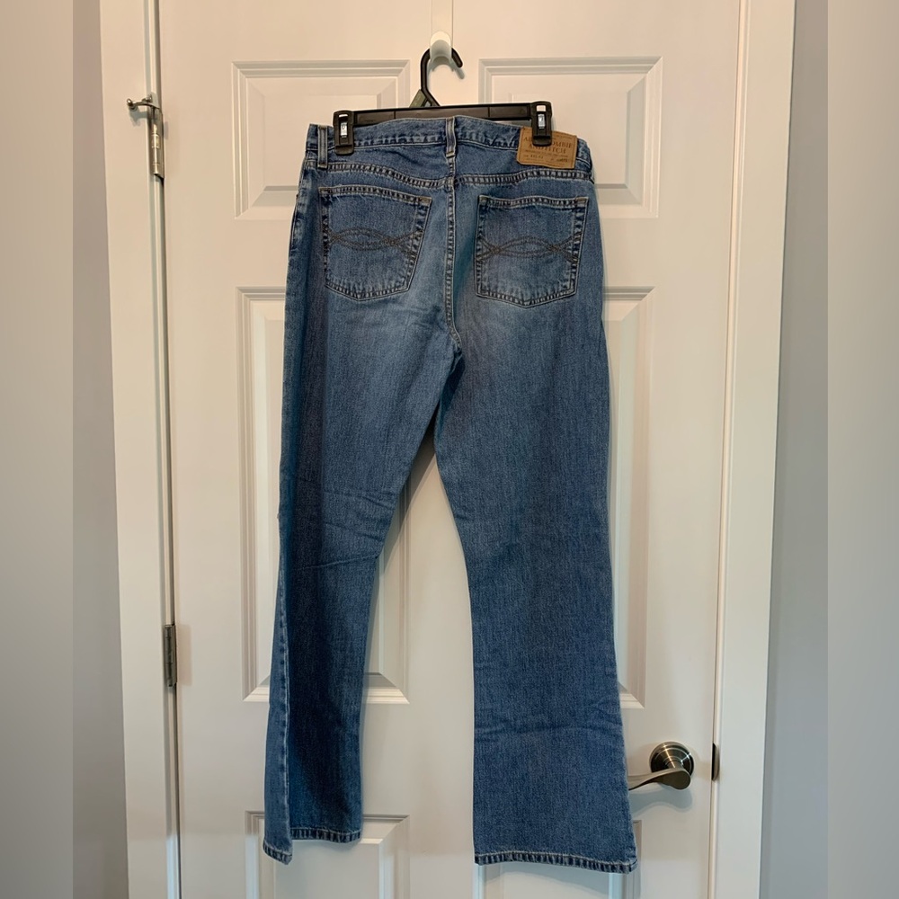 Abercrombie & Fitch women’s jeans with button fly and small bell bottom